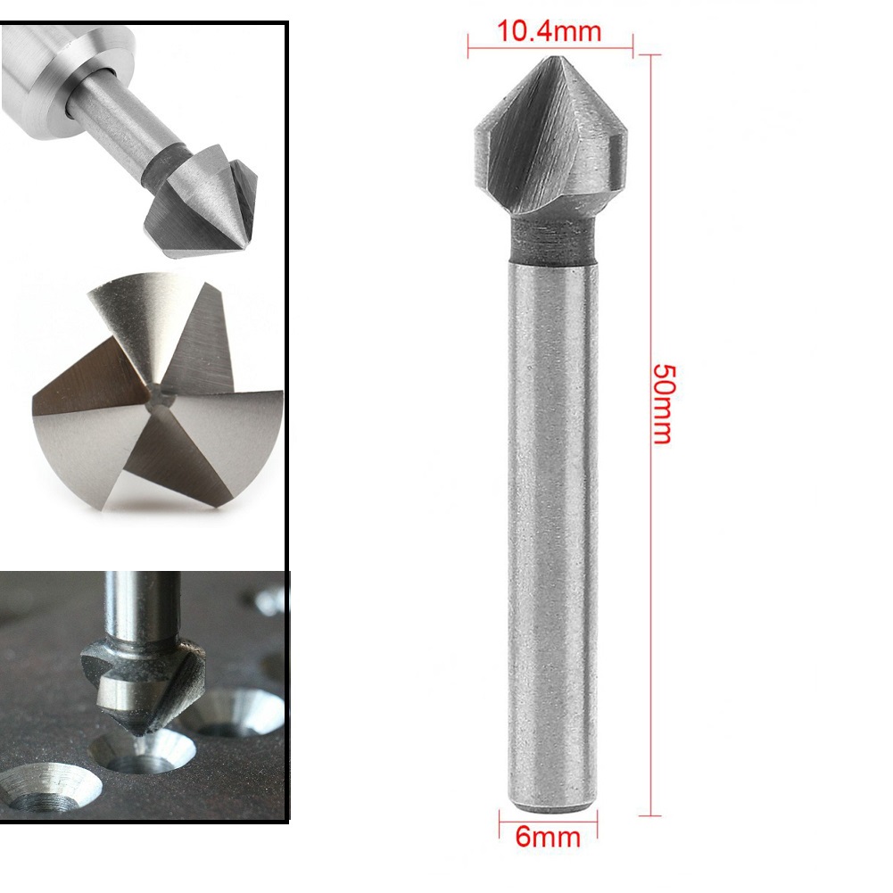 Broca avellanadora de 3 flautas, herramientas de biselado de 90 grados, cortador de chaflán, brocas para placa de aluminio de acero inoxidable, 1 ud.: 36 mm