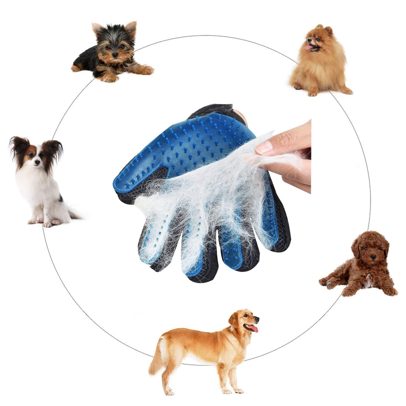 Guantes para cepillar pelo de perro mascota, para limpieza de mascotas, peine de masaje, suministro de limpieza de dedos, guantes para pelo de gatos domésticos, guante para Animal