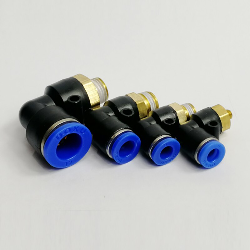 Pl typ  od 4 6 8 10 12mm - 1/8 '' 1/4 '' 3/8 '' 1/2 '' gänga tryck in en tryckskontakt pneumatiska snabbkopplingar