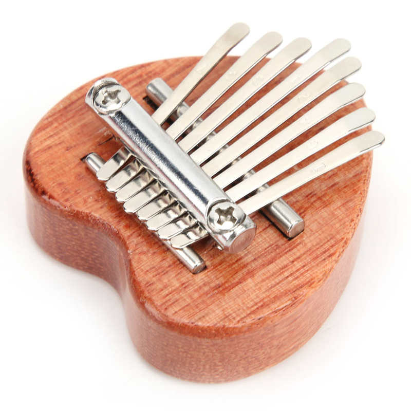 Mini Piano à doigts à 8 tons, Instrument de clavier, son Unique, Portable, couleur bois, avec lanière pour la musique