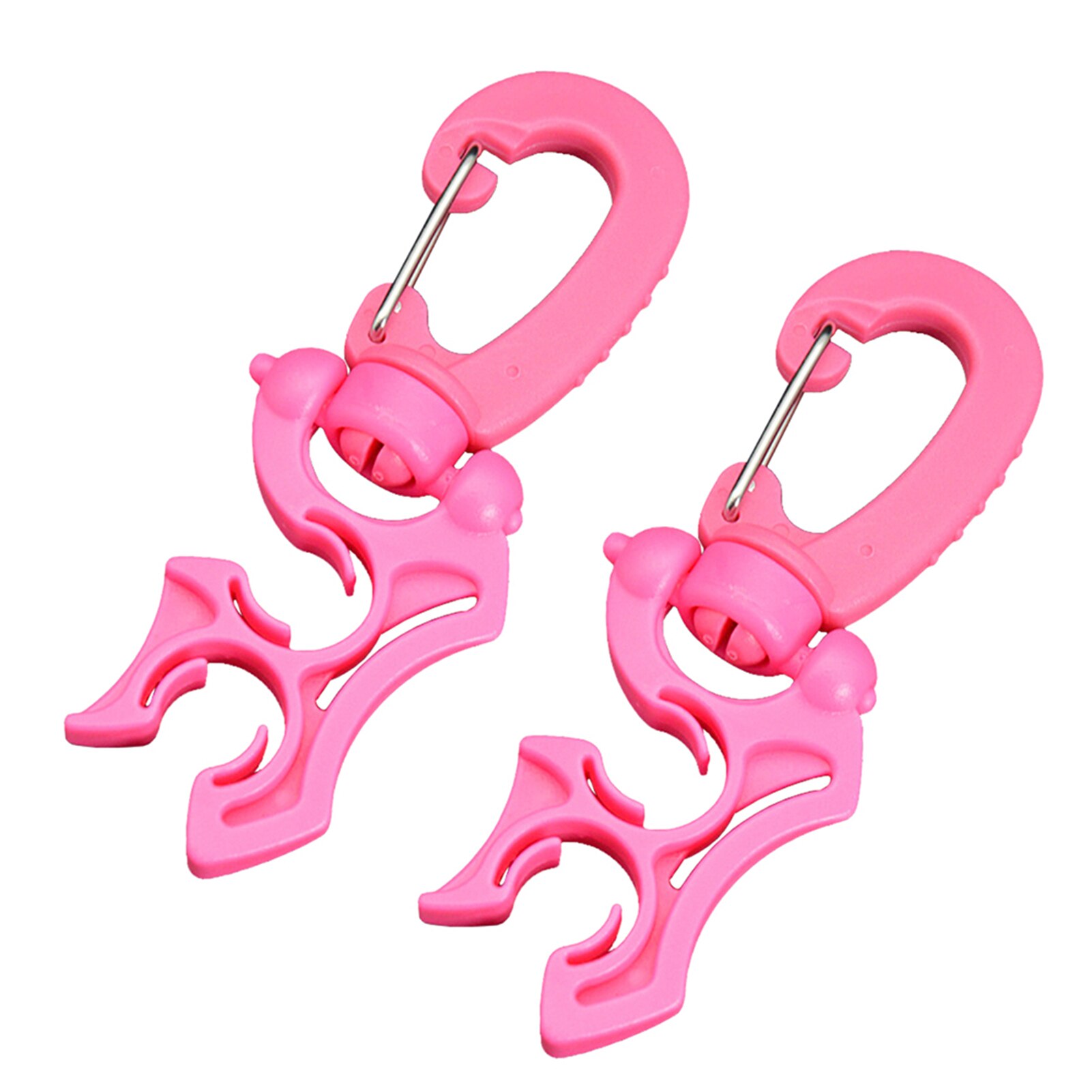 2 Packs Scuba Diving Double BCD Regulator Hose Holder with Clip Suit for Low/High Pressure Hoses Regulators Gauges Accessory: Pink