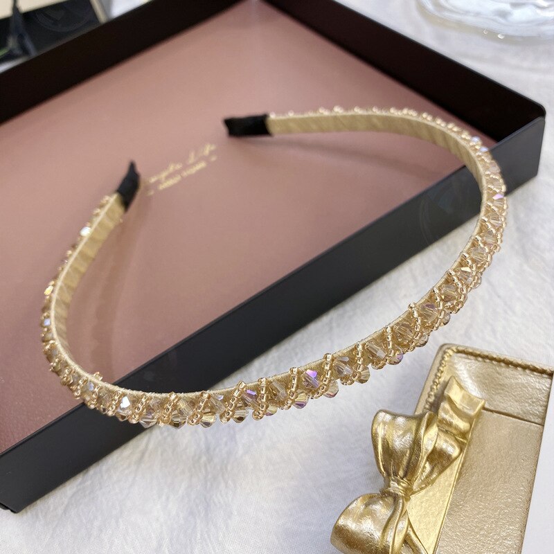 Kvinder fulde perler hårbånd søde pandebånd hårbundt dame hår bøjler hårtilbehør brude hovedbeklædning bånd klip: 7