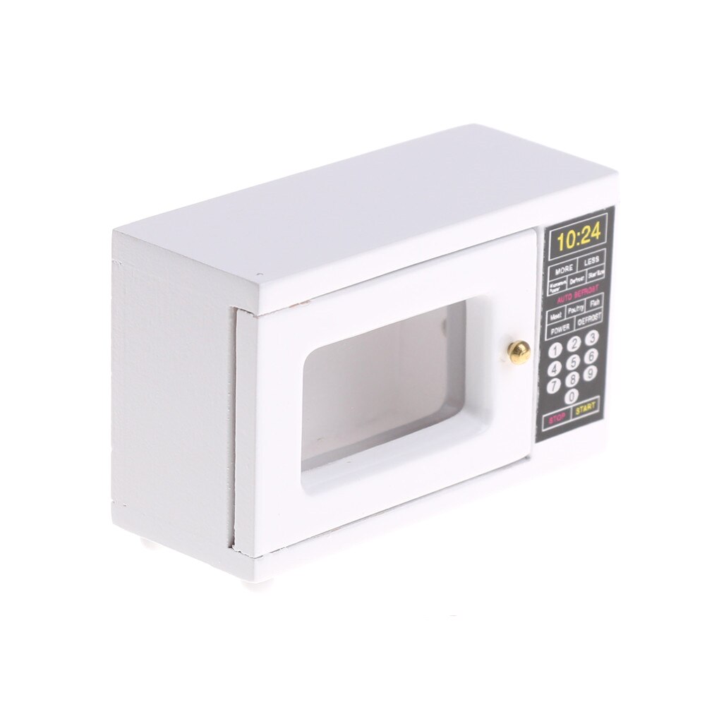 1:12 hvid mikrobølgeovn dukkehus køkken miniature