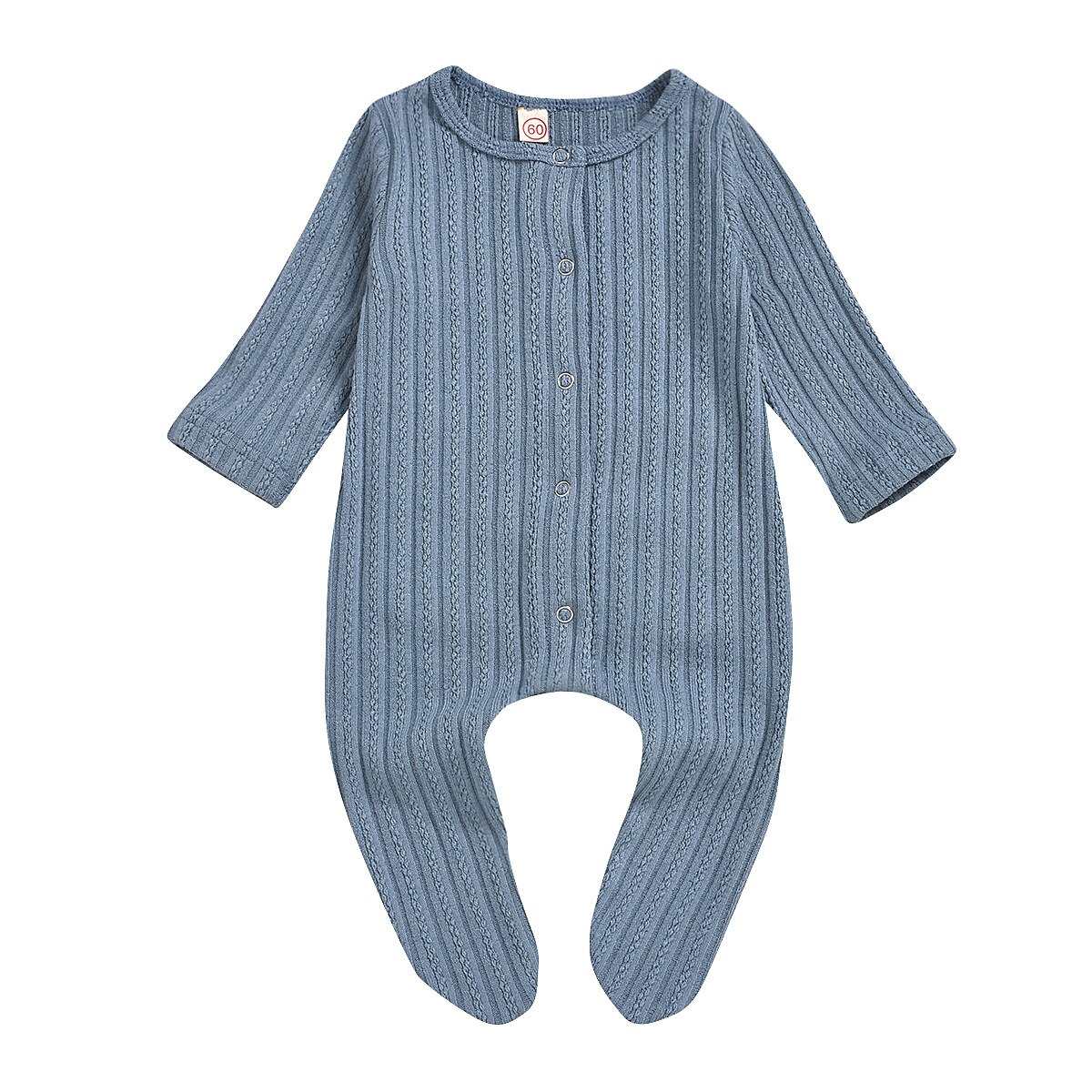 0-24M Winter Baby Kind Baby Jongens Meisjes Gebreide Romper Plaid Patchwork Jumpsuit Outfit Unisex Pyjama Betaalde Sleeper pjs: Blauw / 80