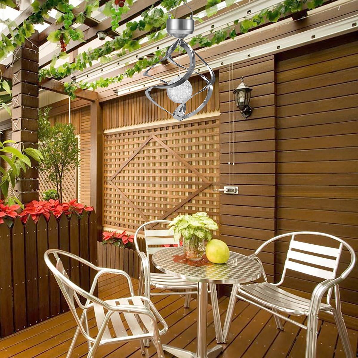 3D Patio Solar PoweredLight jardín exterior Color cambiante Spinner colgante campanilla lámpara césped decoración del hogar Led artesanía