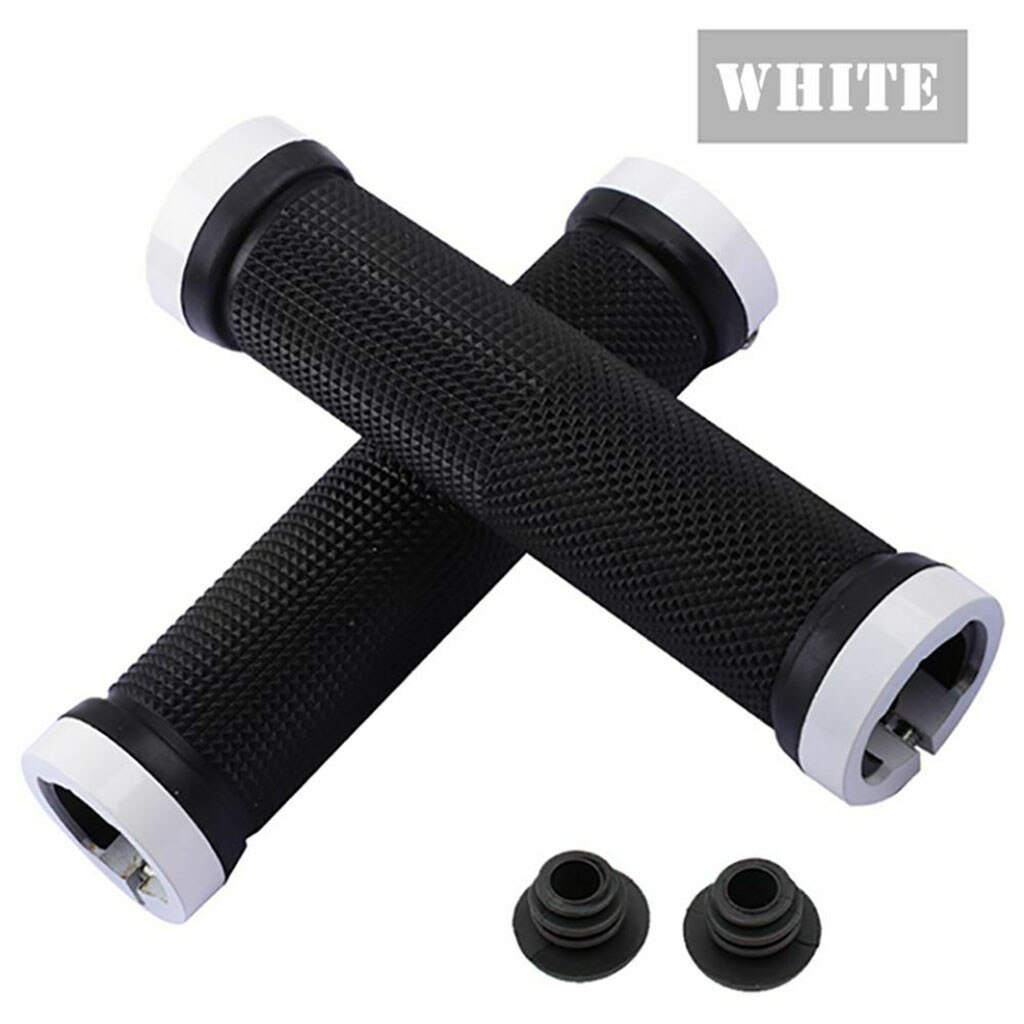 1 pair MTB Road Cycling Handlebar Grips Anti-Skid Rubber Bicycle Grips Mountain Bike Lock On Bicycle Handlebars End Grips