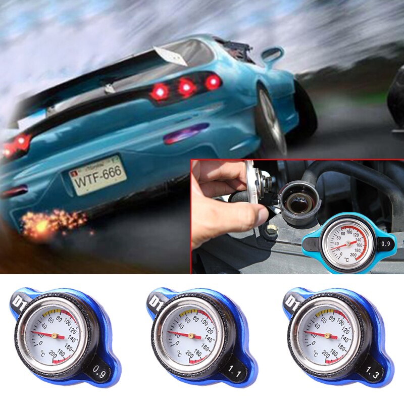 Vehemo 1.1 Bar Thermostatic Auto Radiator Cap Radiator Cap Temperature Gauge Pressure Rating Cover Water