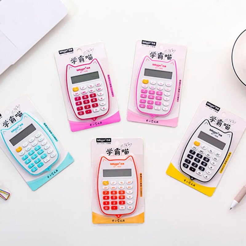 Cartoon Digital Scientific Calculator Mini Desktop Calculator with LED Display Handheld Desktop Calculator for Office Student