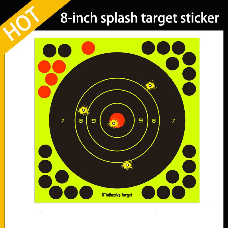20 Stks/partij Schieten Doel Stickers 8X8 Inch Lijm Reactieve Zelf Stick Schieten Doelen Ploetert Papier Voor Schieten Training