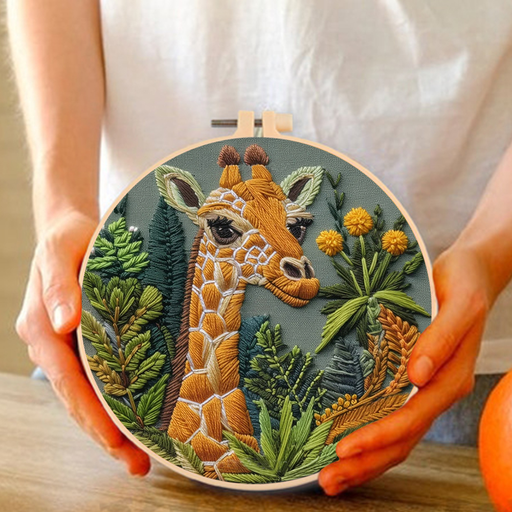 Kit de bordado para principiantes, Kit de agujas de punzón para bordado de flores y margaritas de vaca con hilo de Color de tela de aro, conjunto de artesanía hecha a mano colorida
