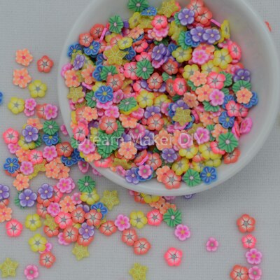 10g/ delar polymerlera strössel blommor djur frukter fjäril rosett godis strössel för hantverk, gör det själv: Blomma