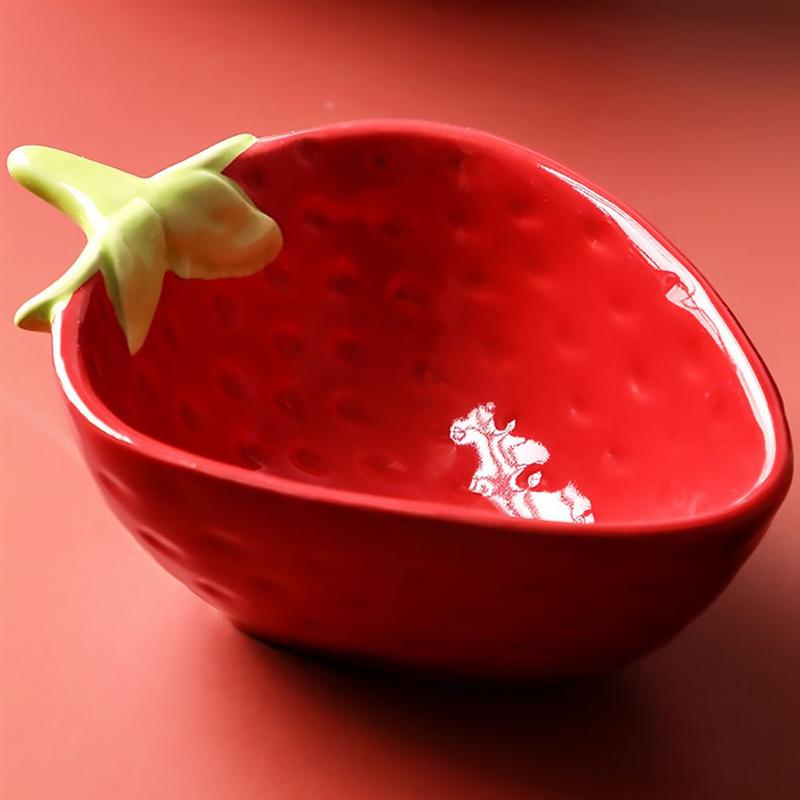 1Pc Decoratieve Kom Relish Servies Schattige Slakom Aardbei Vormige Keramische Kom Ins Stijl Schotel Voor Party Banquet Home