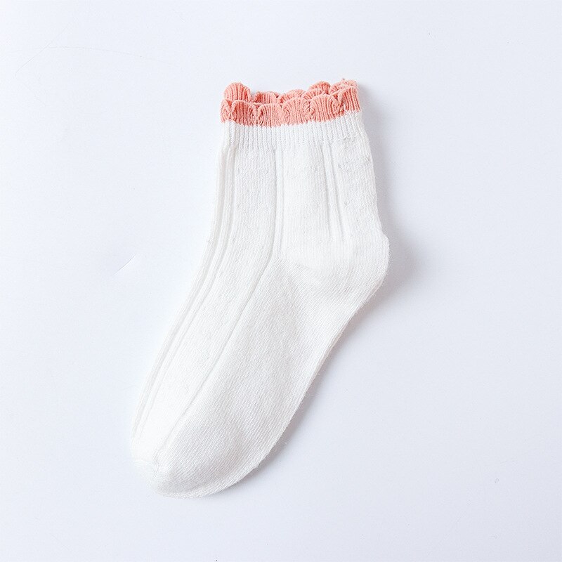 Calcetines finos de primavera para niñas, medias de tubo de algodón con encaje, Luo Kou: a / 8-12 years old