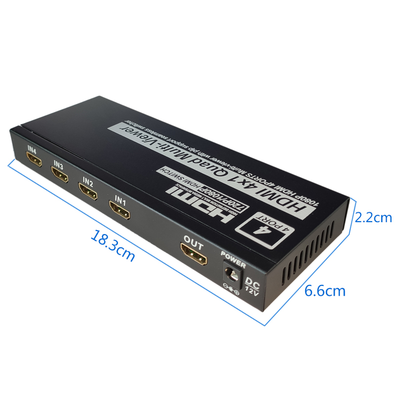 4x1 HDMI Quad Screen Multiviewer HDMI seamless switcher HDMI multivierer screen splitter 1080P HD IR HDMI Switch