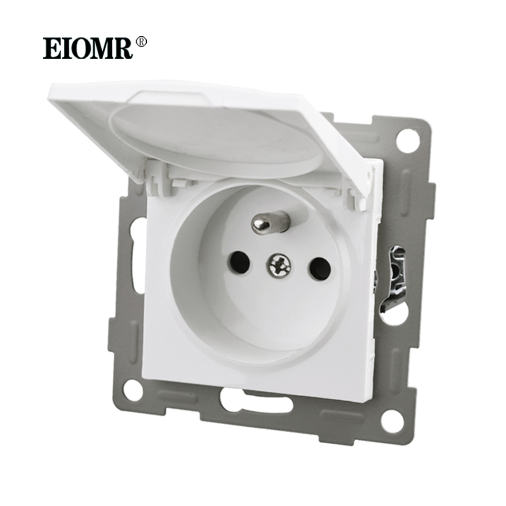 EIOMR K1 Series Multiple Frames White Crystal Glass Panel EU FR Sockets and Switches Dimmer Fan Foot Lamp Rj45 Outlet Module DIY: Type 20