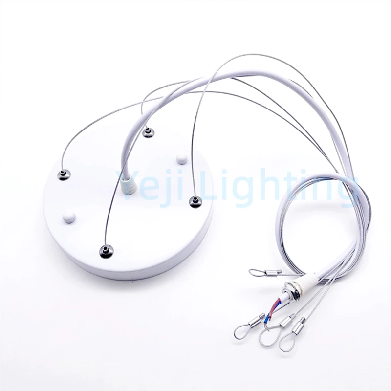 White Ceiling rose with steel wire Lamp Base Ceiling canopy steel cable wire Wire Rope Chandelier Retrofit Load-bearing Fittings