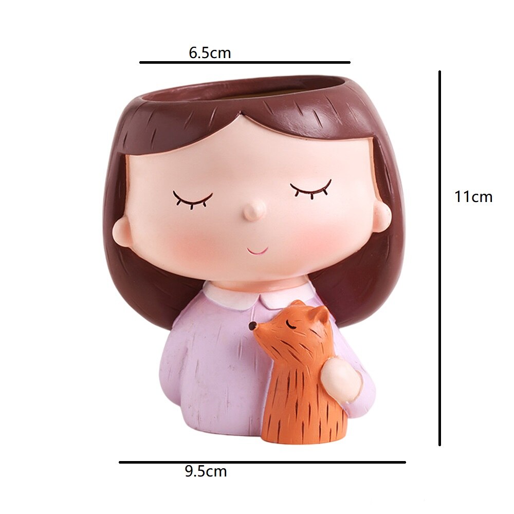 Leuke Meisje Vaas Bloempot Hars Creatieve Gedroogde Bloem Meisje Vaas Ornamenten Handwerk Bloempot Decoratie Home Decoratie: DY2048C