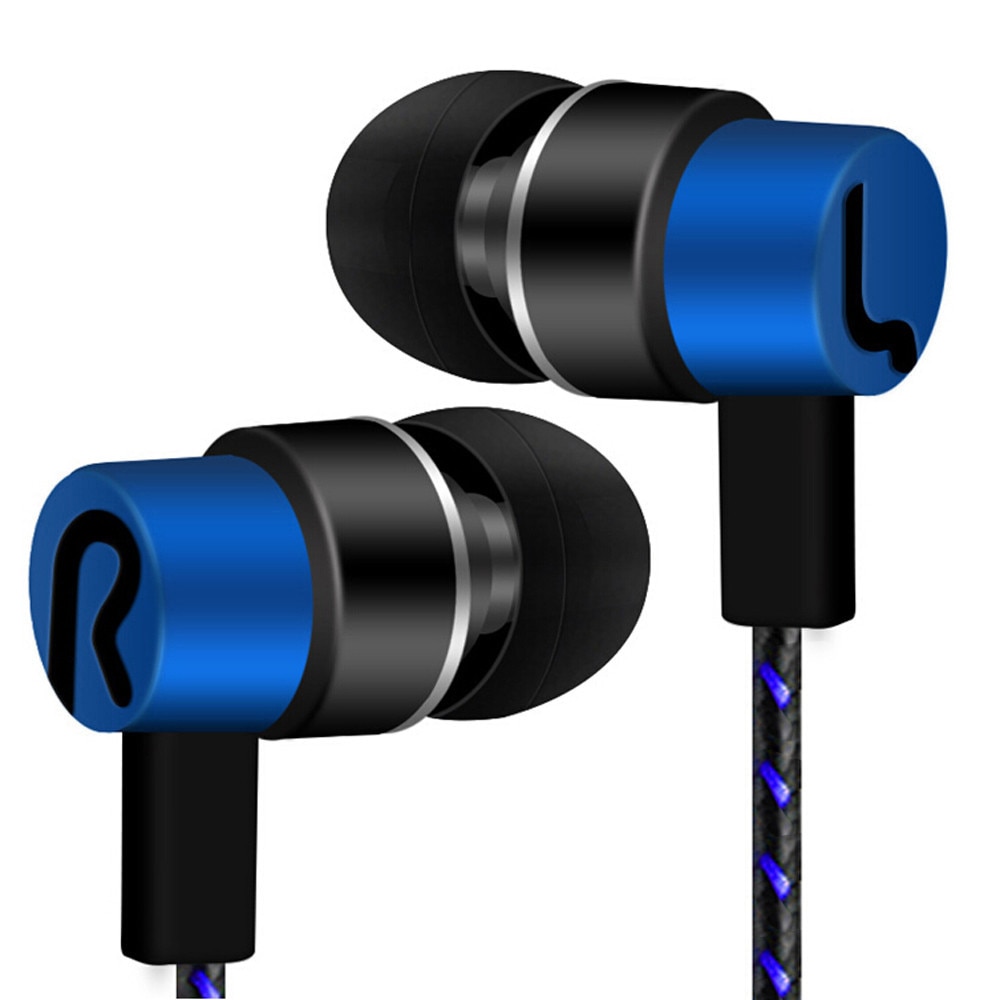 Universele 3.5mm In-Ear Oortelefoon 3.5mm Super Bass Headset Hifi Stereo Muziek Oordopjes Sport Koptelefoon Voor Mobiele Telefoon # sw: Blue 