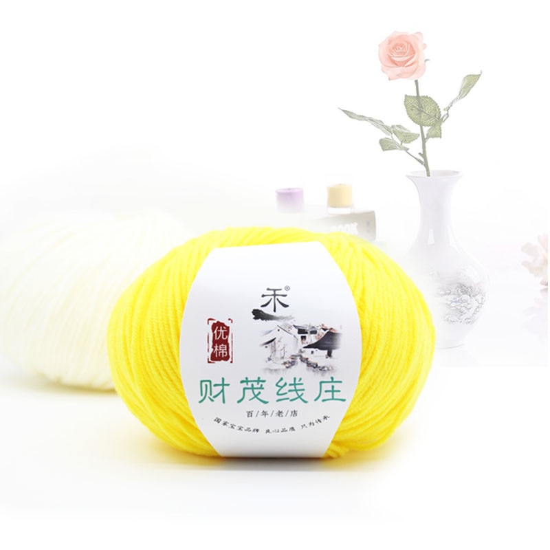 1 bal x 50g DK Baby Wol Garen 4ply Gekamd melk katoen hand breien Haak Garen