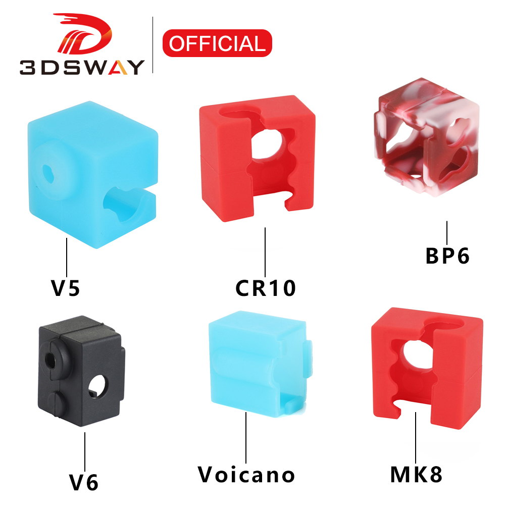 Para E3D V6/V5 MK7 MK8 MK9/Volnaco /BP6 calcetines de bloque de calor funda de silicona bloque calentador cubierta protectora Hotend para piezas de impresora 3D