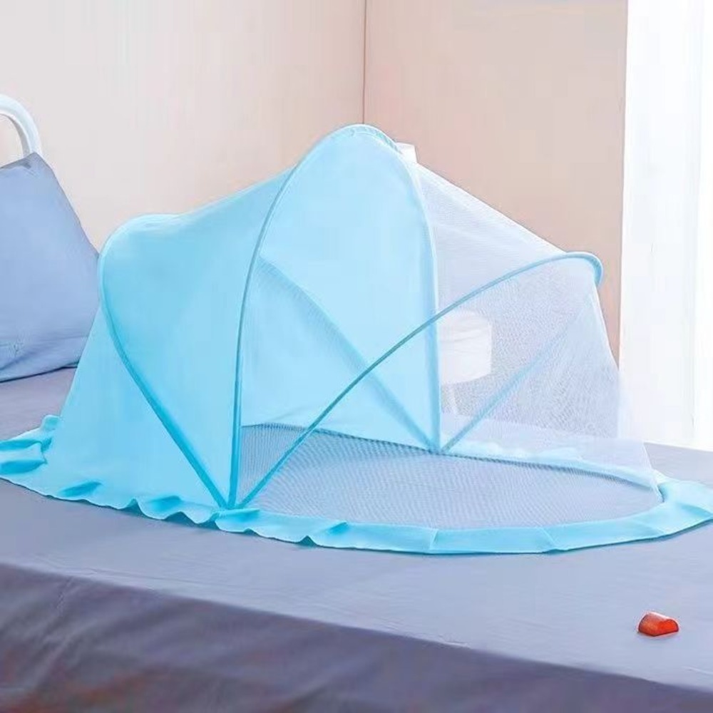 Nuovo letto pieghevole zanzariera unded accessori per bambini baldacchino per bambini yurta parasole in plastica copertura per zanzare: Rosa