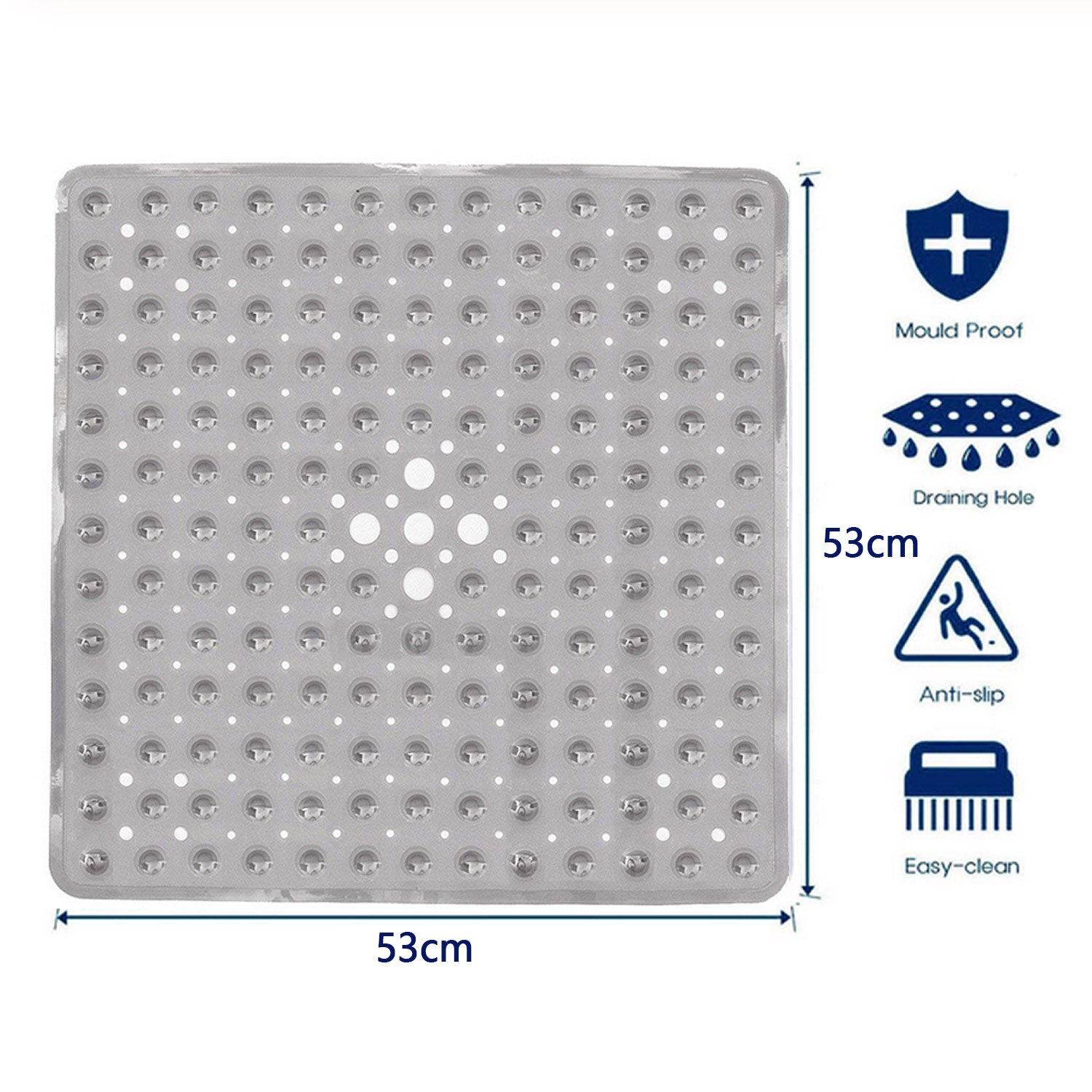 Fyrkantig halkfri dusch badkar golv badkar matta med sugkoppar för hem hotell restauranger balkong 53 x 53cm