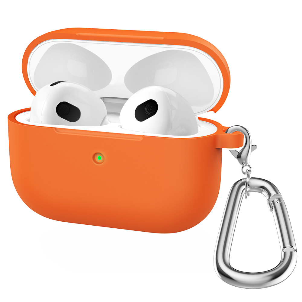 Silicone Cases For Apple Airpods 3rd generation Protective Shockproof Wireless Earphones Cover With Hook for air pods 3 Box Bags: Lvory
