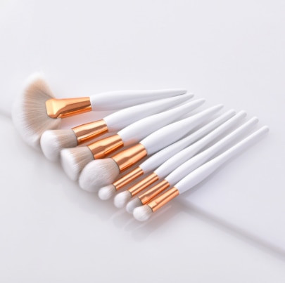 1/8pcs White Handle Makeup Brushes Set Foundation Blending Blush Face Shading Cosmetic Brush Contouring Make Up Kit