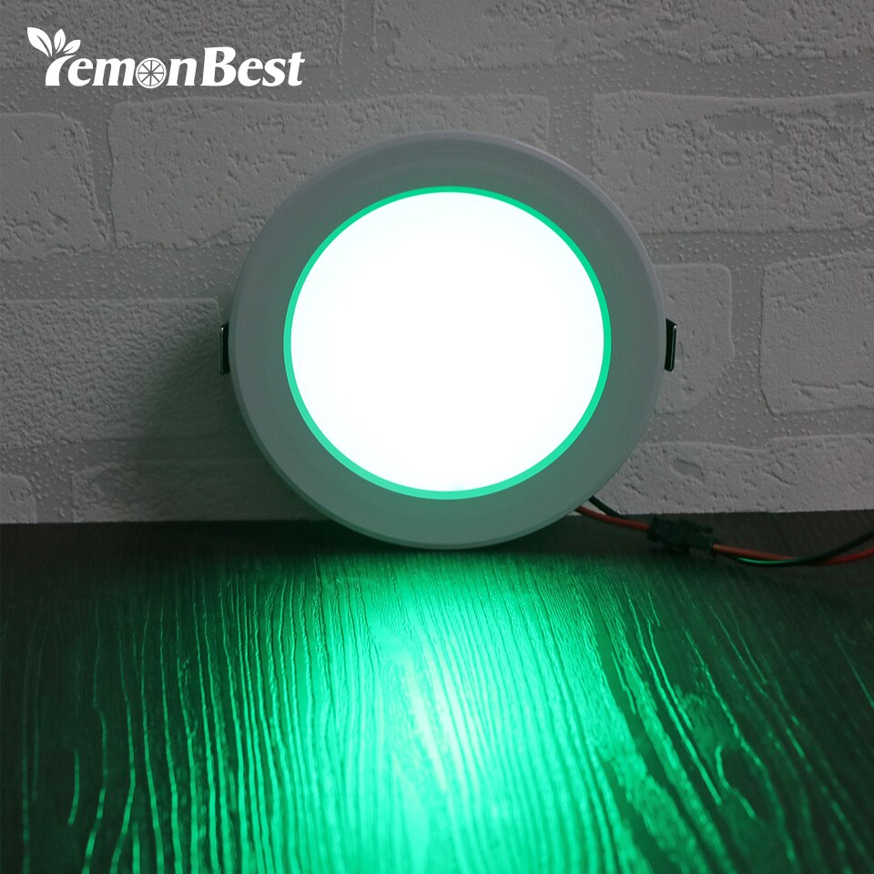 Lemonbest 5W 10W Round RGB LED Panel Light Concealed Recessed Ceiling Lamp Downlight AC 85-265V FOR Home Office Decoration
