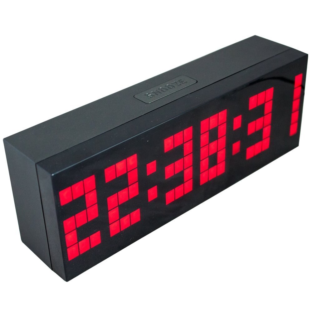 Stor jumbo digital led walll ur stort display vægdekoration ur, multifunktionsbord kalender despertador: Rød