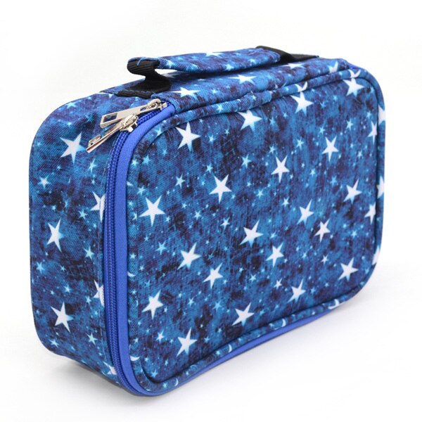 Trousse à crayons rose à 4 couches, pochette de grande capacité, stojo escolar stuche, matériel kalem kutusu piornik, fournitures scolaires papeleria: Dark blue