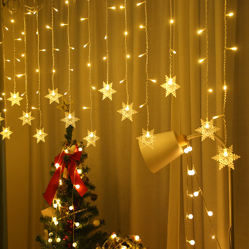 Weihnachten Schneeflocken LED Lichterketten Blinkende Fee Vorhang Lichter Wasserdicht Für Party Hochzeit Weihnachten Dekoration