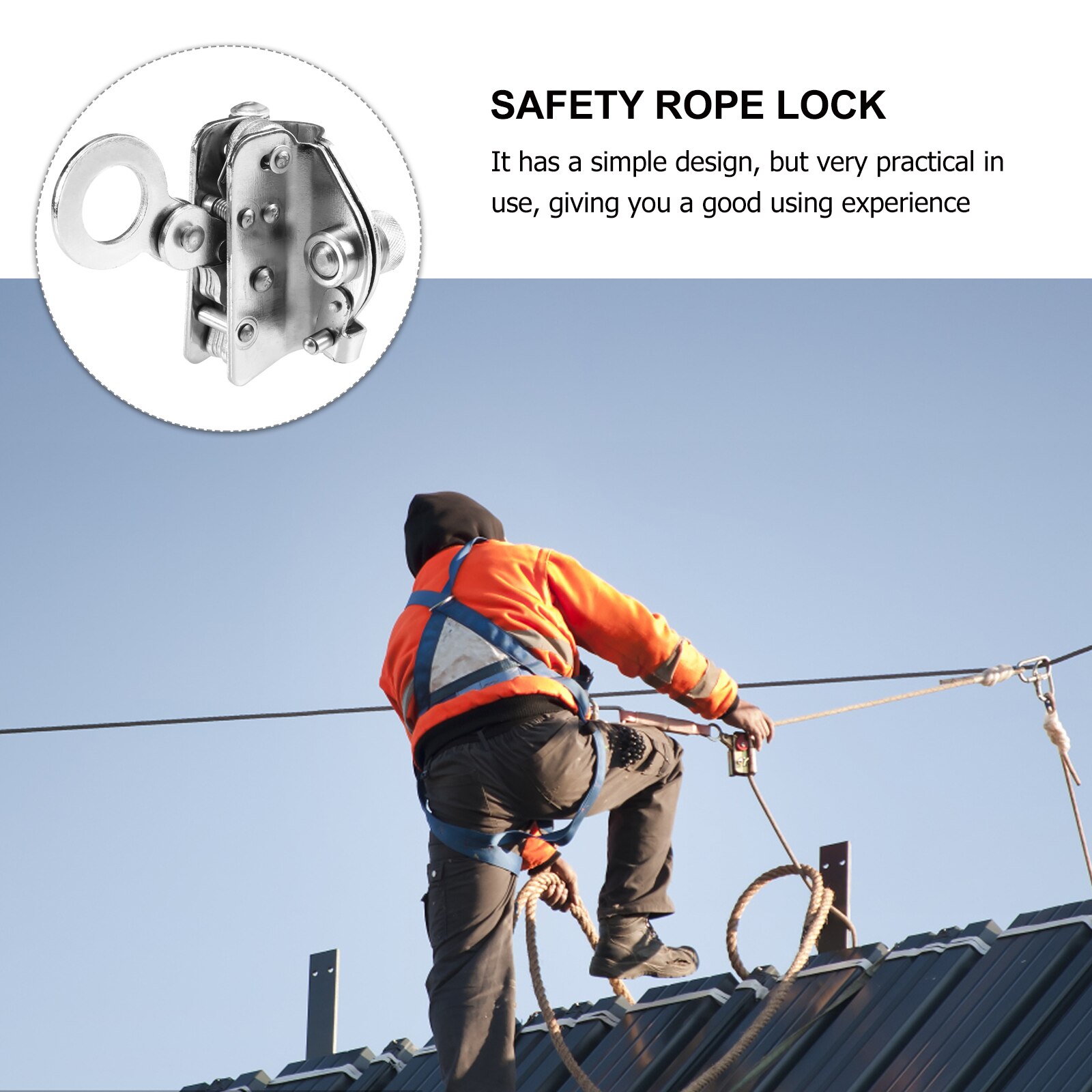 Exterior Wall Cleaning Safety Rope Self-locking Device Climbing Slow-down Safety Lock