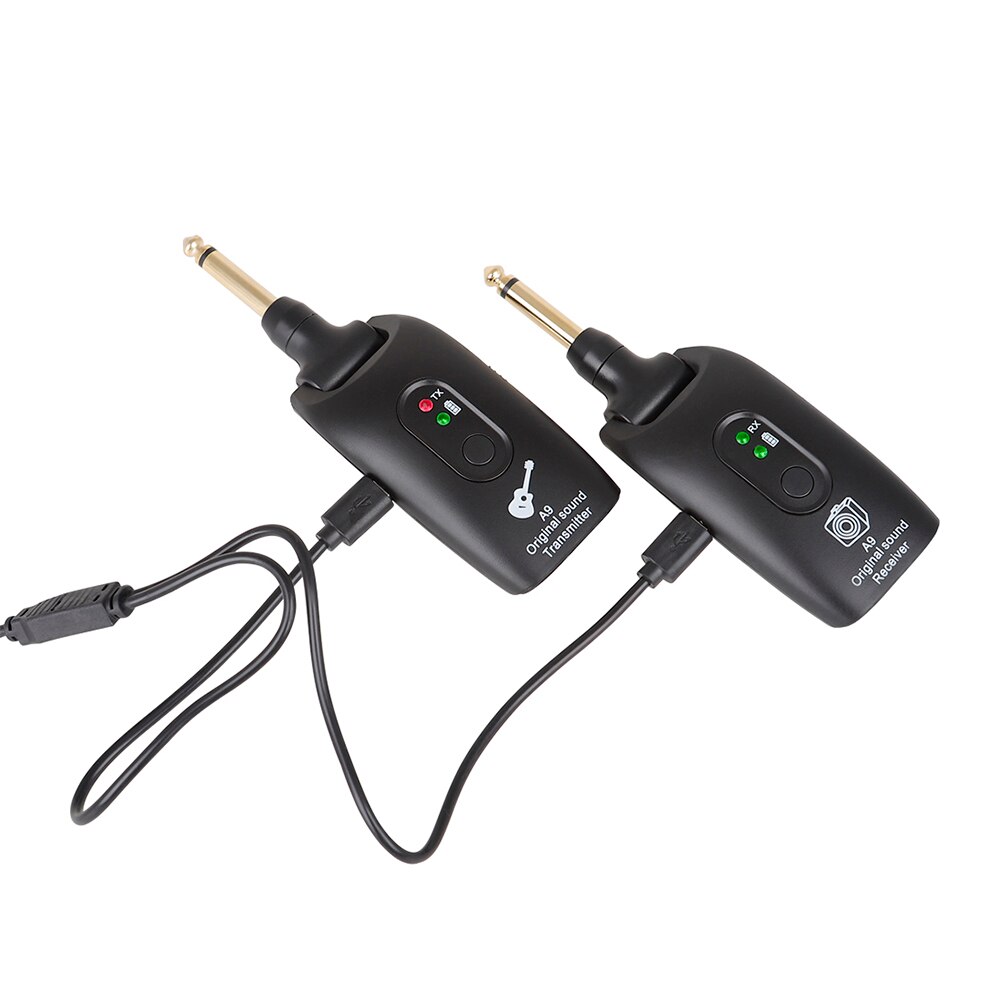 Wireless Guitar System Transmitter Receiver Guitar Wireless System Transmitter Receiver Built-In Rechargeable Guitar Transmitter