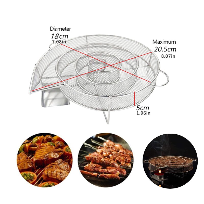 Chip Smoking Box Smoker Wood Dust Stainless Steel BBQ Grill Cold Smoke Generator Smoker Salmon Bacon Fish Mini Apple Wood