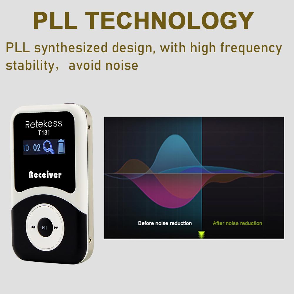 Retekess T131 Wireless Receiver for Tour Guide system Simultaneous Translation Interpretation Teaching System Meeting Church