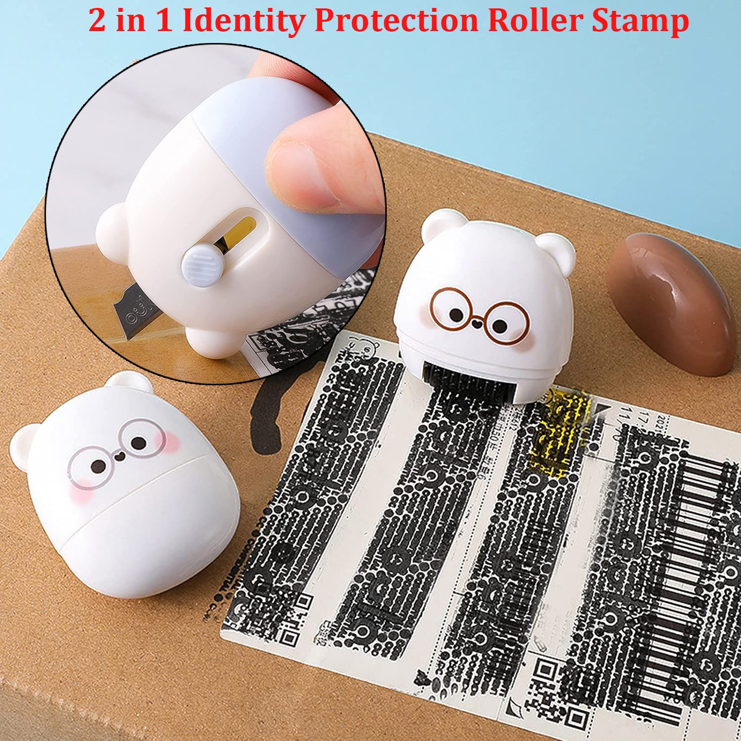 Privacy Blackout Mini Messy Code Identity Cover Eliminator Identity Protection Roller Stamp Guard Seal Information