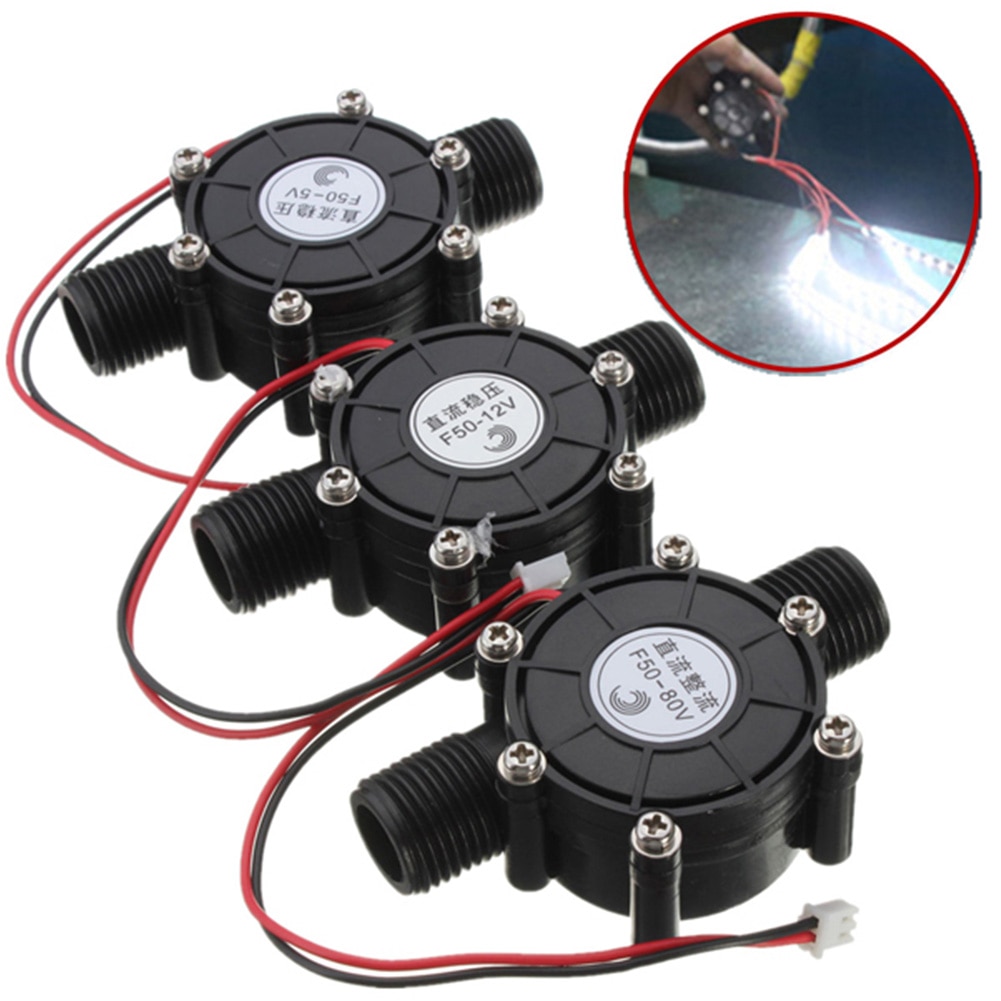 ¡Lo más ! 1 unidad 80 v/12 v/5 V 10W microgenerador hidráulico de CC flujo de agua del grifo hidráulico DIY 1/2 pulgadas generadores de energía alternativos