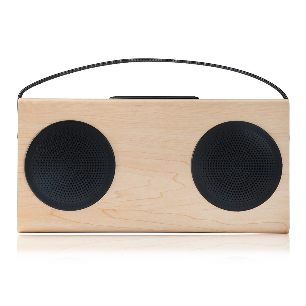 Houten Speaker Fm Radio MP3 Speler Aux Draagbare Draadloze 4000Mah Oplaadbare Batterij Voor Smartphone Tablet Computer