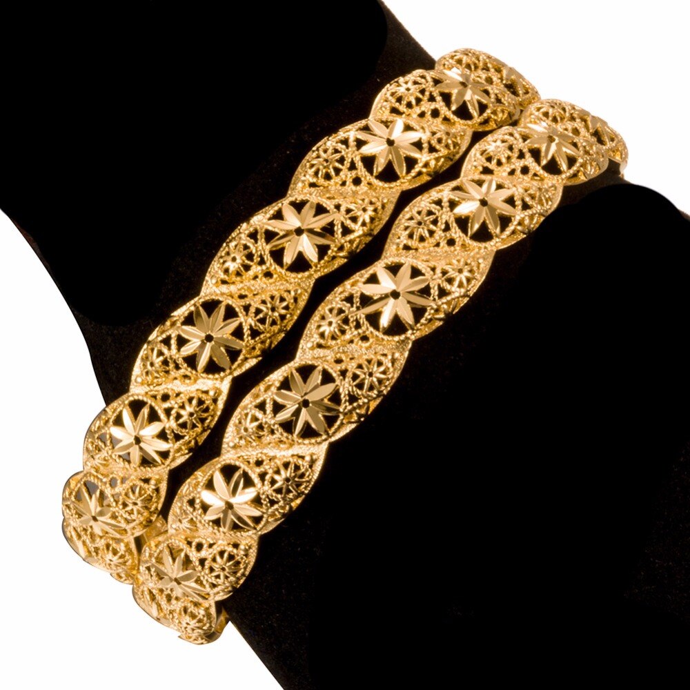 WANDO 1 stücke Gold Farbe Äthiopischen Arabischen blume Hochzeit Armreifen & Armbinde Für Frauen Dubai Armbinde Schmuck Party Gold Zubehör b12