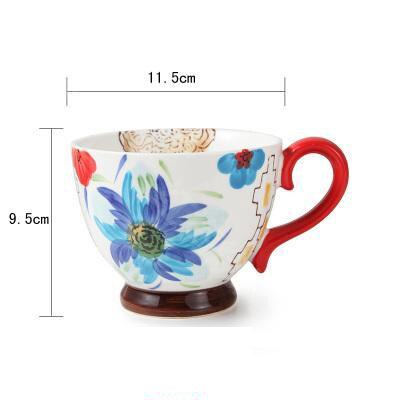Bol à gruau, bol à céréales, bol à petit-déjeuner en relief, tasse à café en céramique peinte à la main, tasse à céréales populaire créative: C001