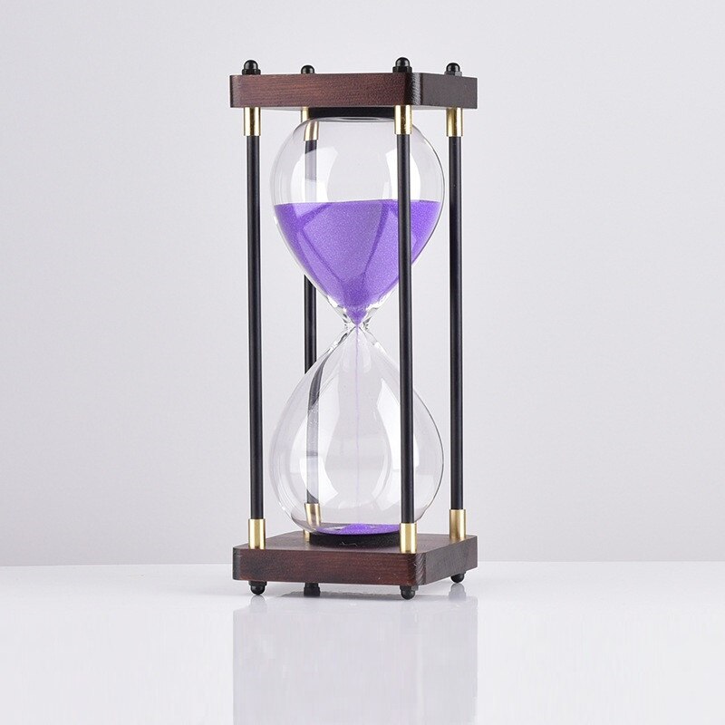 Platz Holz Unten Glas Sanduhr 30 Minuten Zeit Timer Hause Ornamente Sanduhr Küche Stunde Meter Blau Sand Uhr freundlicher: Holz Violett