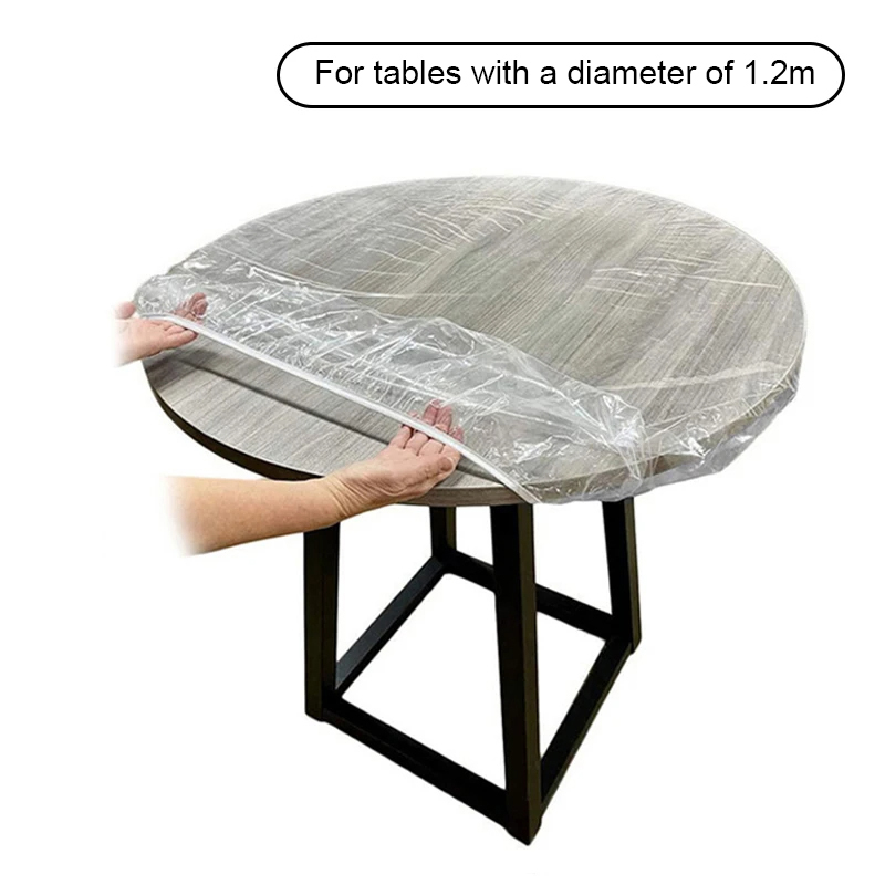 10 Stuks Gemonteerd Rond Tafelkleed Transparant Waterdicht Oliebestendig Tafelkleed Beschermdoek Eettafel Hoezen Thuis: Rood