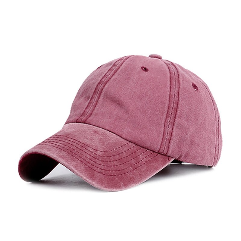 Baseball Cap Ponytail Hat Headwear Outdoor Sports Wear With Adjustable Back Closure Solid Color Washed Cotton: QJ2086JR