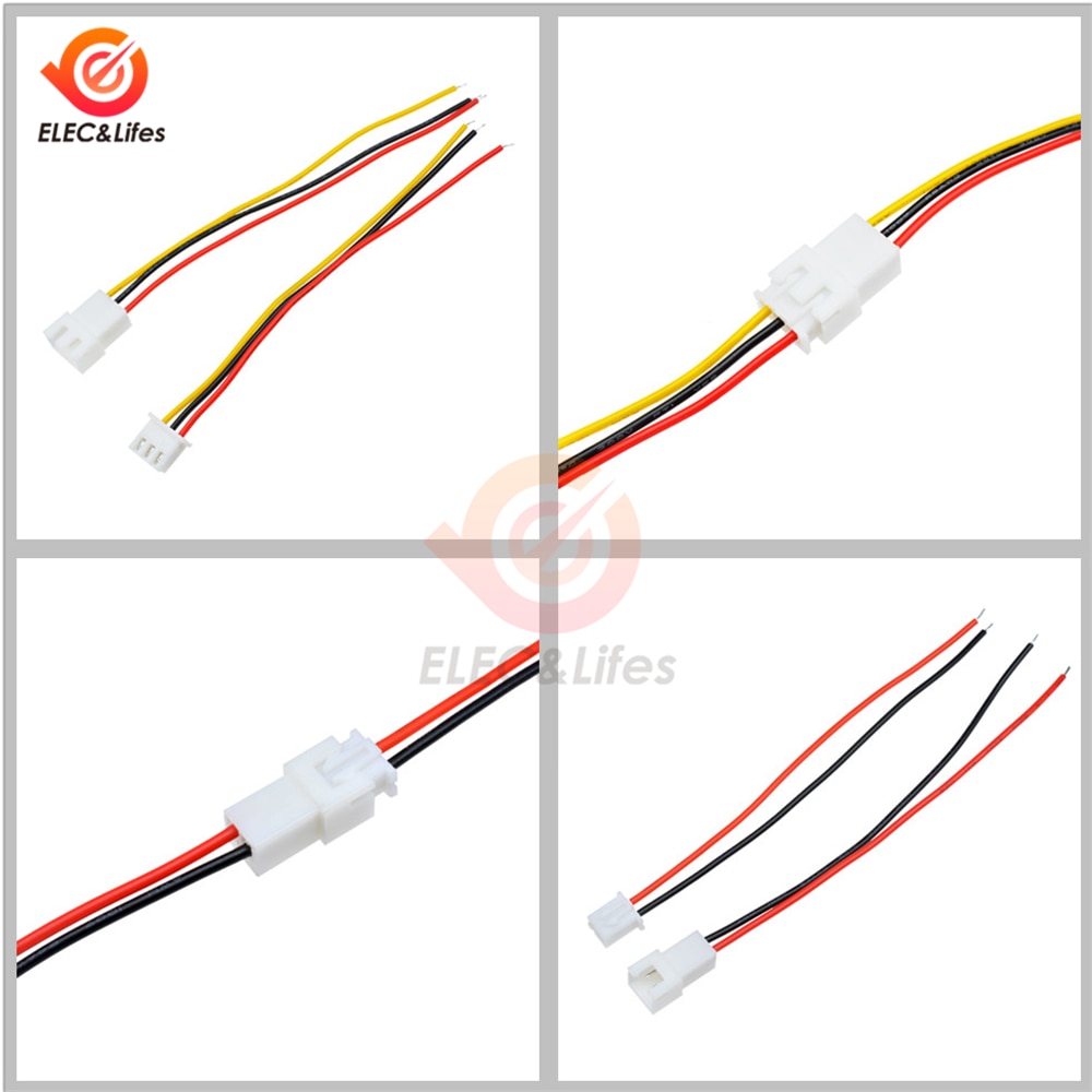 5 ensembles JST XH 2.54mm câble connecteur 2 broches 3pin Pitch mâle femelle prise de courant 10 cm 30 cm longueur de fil