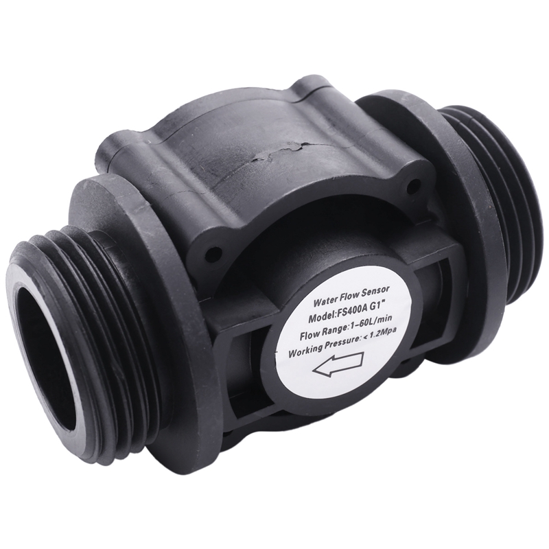 2 Stuks Water Flow Sensor Fuel Flow Meter Water Meter Sensor Flowmeter Water Sensor Teller Indicator FS400A G1 DN25 1-60L/Min