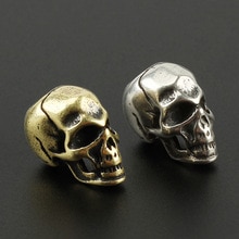 punk fajny czaszka nóż mosiężny koraliki linka robić parasola koralik na zewnątrz miedziane kwiatowe ziarna czaszki Paracord koraliki