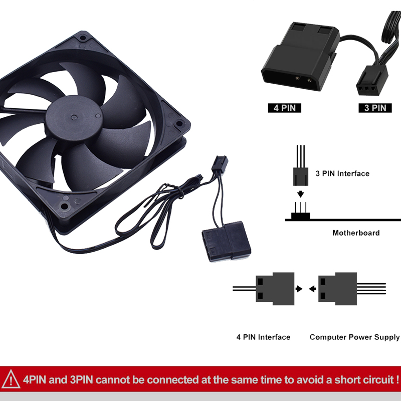 Ventilador de ordenador silencioso de 8cm, 9cm y 12cm, ventiladores de PC silenciosos para ordenador, carcasa de PC, GPU, CPU, refrigeración del radiador