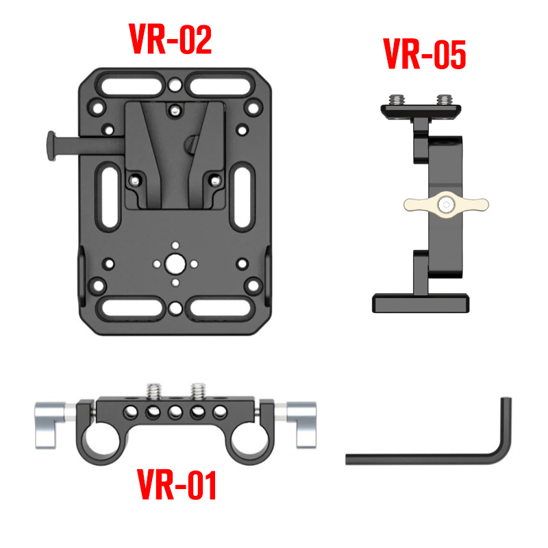 ZGCINE VR-01 VR-02 VR-05 V Mount Battery Plate W/ Rod Clamp standard V Lock battery plate adapter with automatic Lock protection