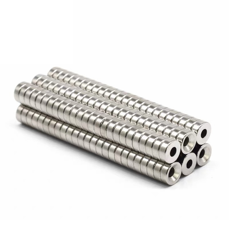 Imanes de neodimio fuertes con diámetro de agujero 8mm-20mm con agujero de anillo avellanado M3 M4 M5, imán redondo de tierras raras N35 fuerte, 10 piezas